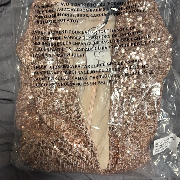 Revolve RESA Barbiecore Sequin Dress in Shimmering Rose gold. - Picture 8 of 8